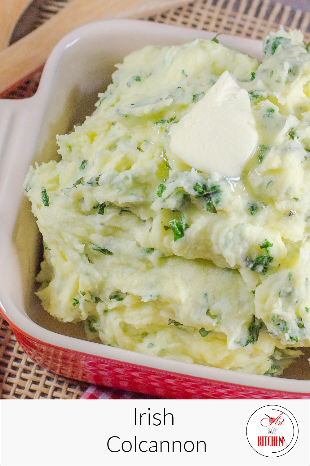 Colcannon is a traditional Irish recipe of mashed potatoes with kale, butter and milk. It is a great dish to serve on St. Patrick's Day!  via @artandthekitch
