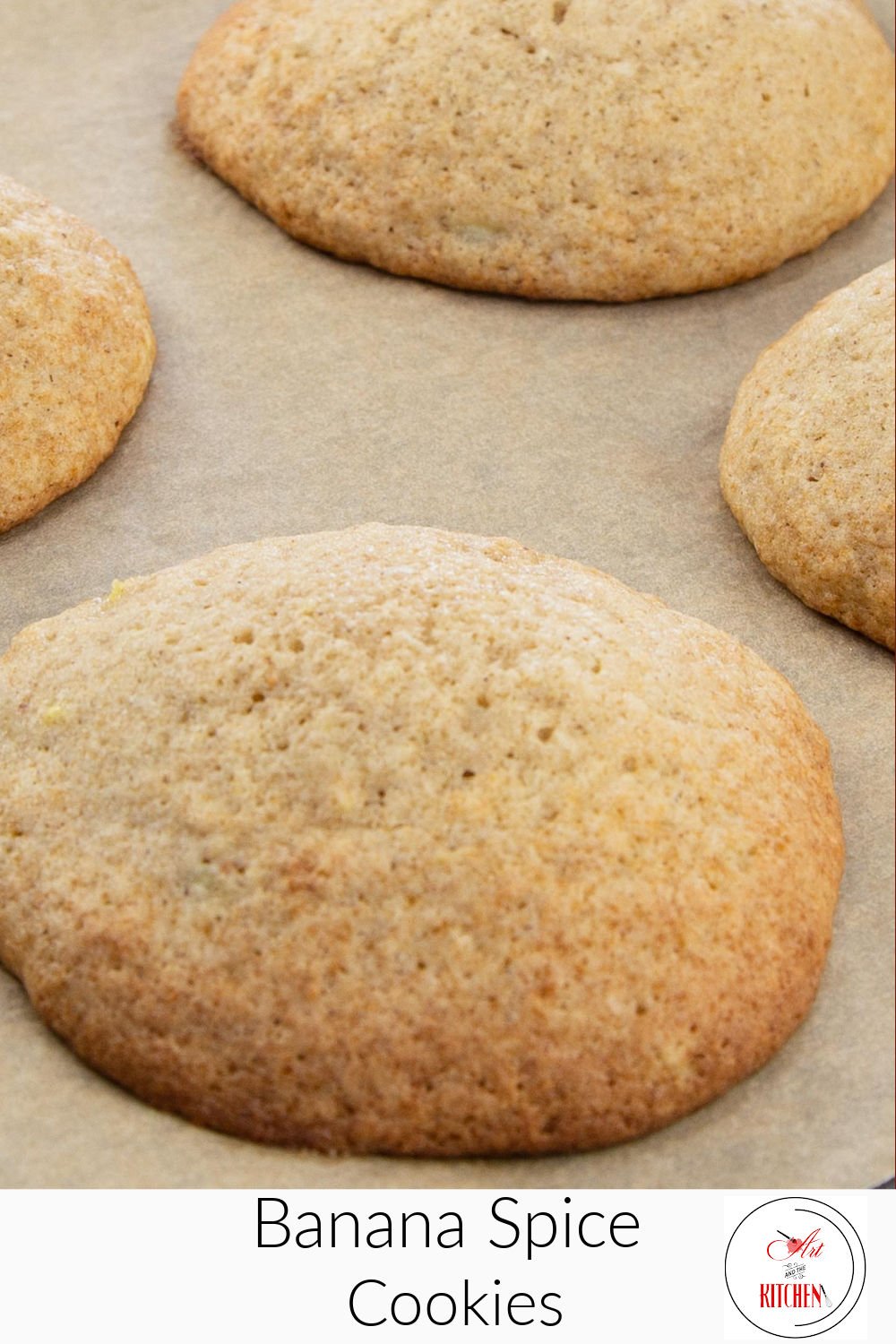 Incredible tasting these Banana Spice Cookies are a great recipe for using up over-ripened bananas. A light, soft cookie with a cake-like texture. via @artandthekitch